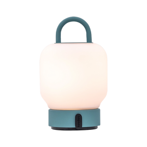 LED-Tischleuchte in Smoky Teal mit dimmbarer diffuser Beleuchtung, tragbarem Griff und wiederaufladbarem Akku – Loome | Kooduu