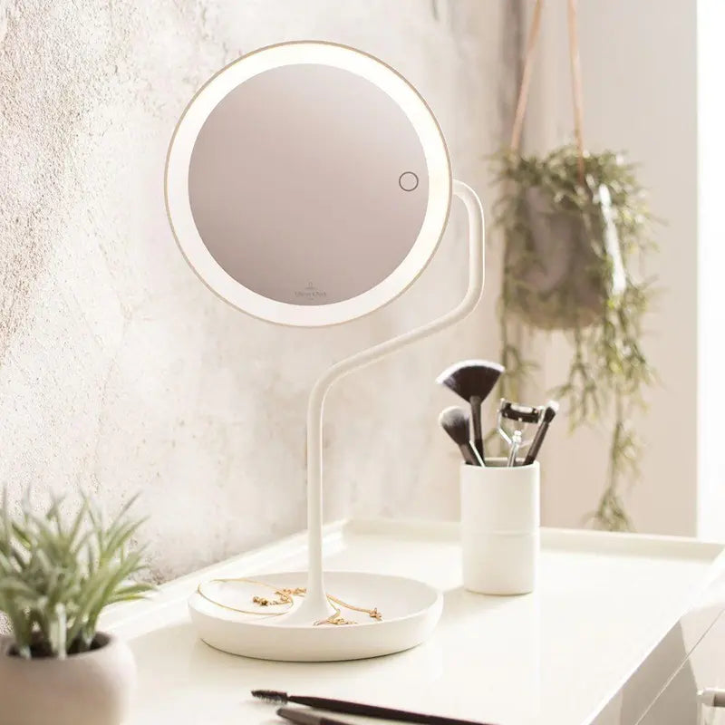 LED Mirror, Rechargeable, 5x Magnification, Dimmable, Aluminum – VERSAILLES | Villeroy & Boch