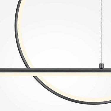 Pendelleuchte Schlankes schwarzes lineares Design Integrierte LED & Modernes Finish – Halo | Maytoni - Esszett Luxury | Stilvolles Wohnen mit Charakter