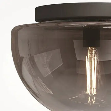 Ceiling Light Black Finish & Decorative Glass Shade - Glassy | Maytoni