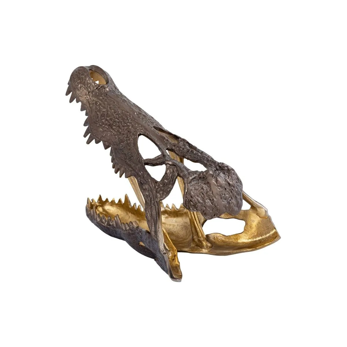 Skulptur – Krokodil-Design, Braunes Metall, Stehende Ausführung, S - Lizee | PTMD