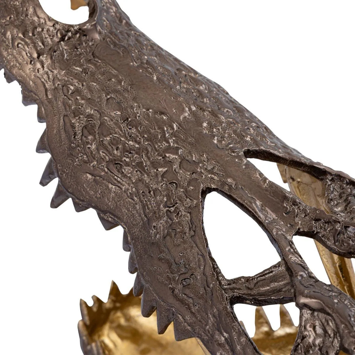 Skulptur – Krokodil-Design, Braunes Metall, Stehende Ausführung, S - Lizee | PTMD