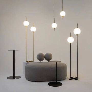 Floor lamp made of metal & glass spheres with fixture – The Sixth Sense | Maytoni