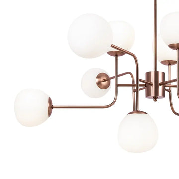 Nickel metal chandelier Satin glass Height adjustable - Erich | Maytoni