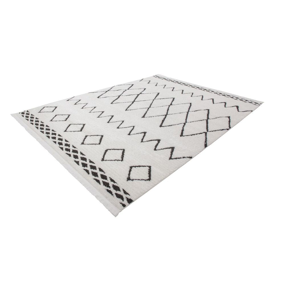 Teppich Kurzflor Ethno-Muster Fransen – Agadir 310 | Kayoom