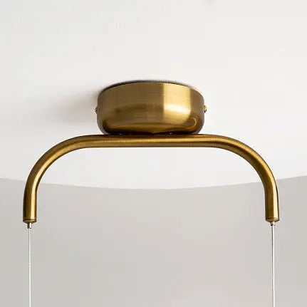 Brass metal frame pendant light, milky white glass & elegant design – Cabaret | Maytoni