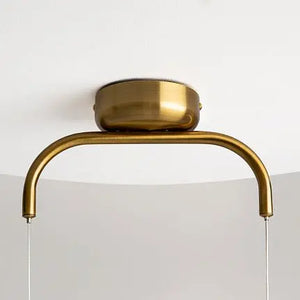 Brass metal frame pendant light, milky white glass & elegant design – Cabaret | Maytoni