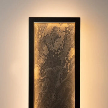 Wall light black, metal frame, natural stone accent, integrated 55W LED 3000K – Orign | Maytoni