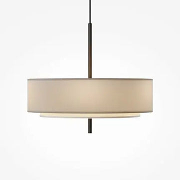 Pendelleuchte – Hellbraun Stoff, Schwarzes Metall, Fünf E27 - Bergamo | Maytoni