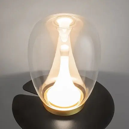 Tischleuchte – Goldfarbenes Aluminium, Klarer Glasschirm, 9 W Leistung, IP20 Schutzart, Ø20 cm - Splash | Maytoni