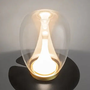 Tischleuchte – Goldfarbenes Aluminium, Klarer Glasschirm, 9 W Leistung, IP20 Schutzart, Ø20 cm - Splash | Maytoni