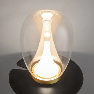 Table Lamp Double Shade Clear Glass & Frosted Gold Frame – Splash | Maytoni