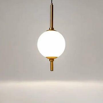 Pendant Lamp with Brass Finish and White Glass Shade in Modern Design – The Sixth Sense | Maytoni