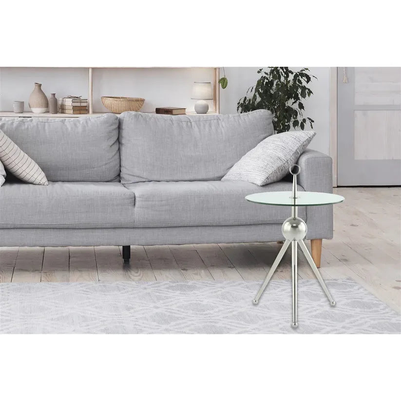 Table with Stainless Steel Frame Clear Glass Top & Handmade – Ontario 325 | Kayoom