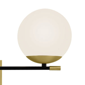 Wandleuchte mit schwarzem und goldenem Finish und weißem Opalglas - Schirm – Nostalgia | Maytoni - Esszett Luxury | Stilvolles Wohnen mit Charakter