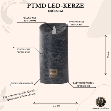 LED Kerze mit beweglicher Flamme M von PTMD - Esszett Luxury | Stilvolles Wohnen mit Charakter