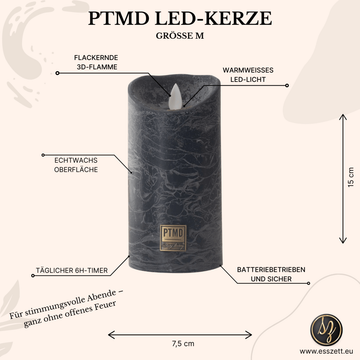 LED Kerze mit beweglicher Flamme M von PTMD - Esszett Luxury | Stilvolles Wohnen mit Charakter