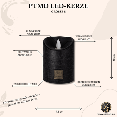 LED Kerze mit beweglicher Flamme S von PTMD - Esszett Luxury | Stilvolles Wohnen mit Charakter