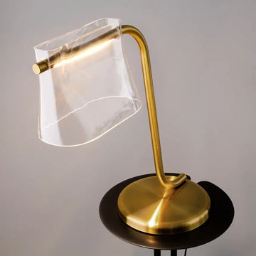 Table Lamp Metal Base Brass Look, Transparent Glass Sphere & Integrated LED - Cabaret | Maytoni