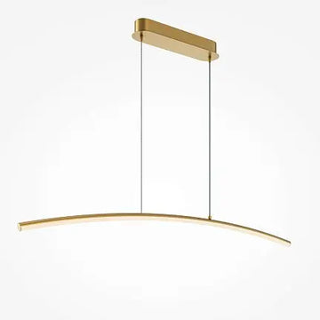 Pendant Lamp Slim Black-Gold Tube Design LED - Curve | Maytoni