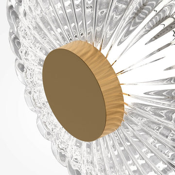 Wandleuchte Gold, gerippte Glaskugeln, LED‑Modul 3000 K – Amulet - Esszett Luxury | Stilvolles Wohnen mit Charakter