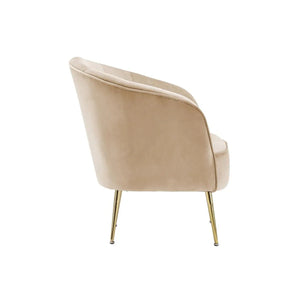 Sessel mit samtbezogenem Polster, Ziersteppung und Metallbeinen – Loulan 125 | Kayoom - Esszett Luxury | Stilvolles Wohnen mit Charakter