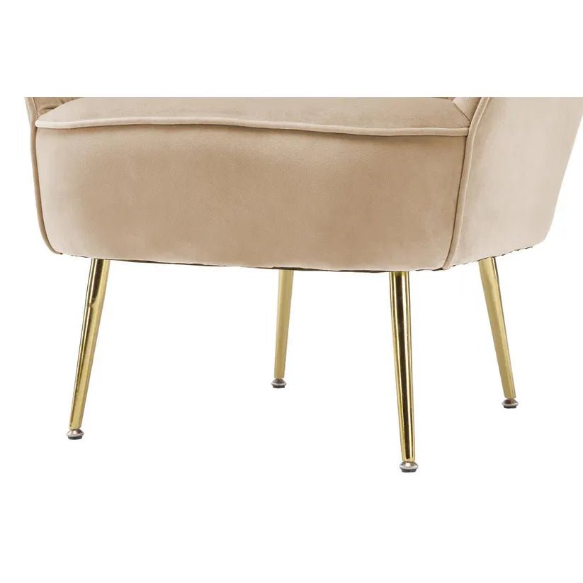 Sessel mit samtbezogenem Polster, Ziersteppung und Metallbeinen – Loulan 125 | Kayoom - Esszett Luxury | Stilvolles Wohnen mit Charakter
