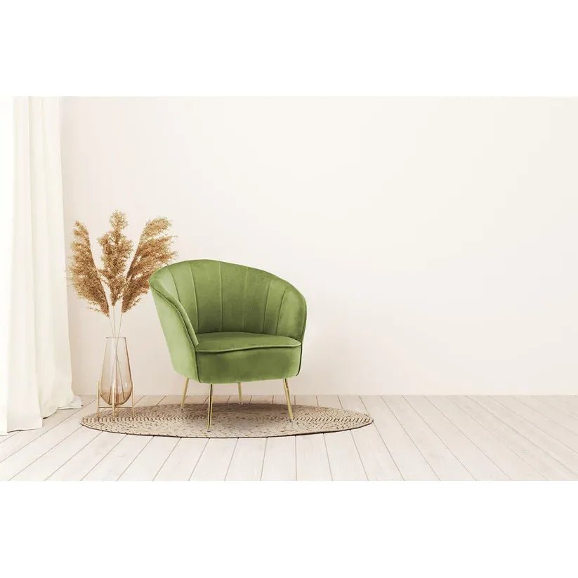Sessel mit Samtbezug, Ziersteppung und Metallbeinen – Loulan 125 | Kayoom - Esszett Luxury | Stilvolles Wohnen mit Charakter