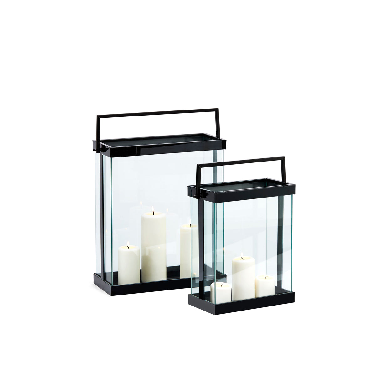 Laterne aus pulverbeschichtetem Metall, Sicherheitsglas, Geradlinigem Architekten-Design – Luxor | Philippi