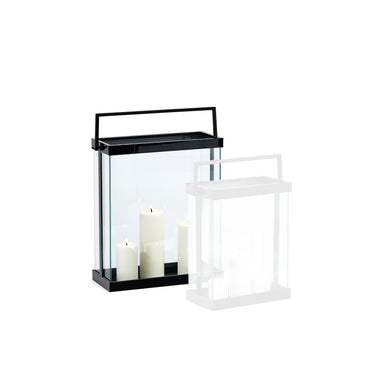 Laterne aus pulverbeschichtetem Metall, Sicherheitsglas, Geradlinigem Architekten-Design – Luxor | Philippi