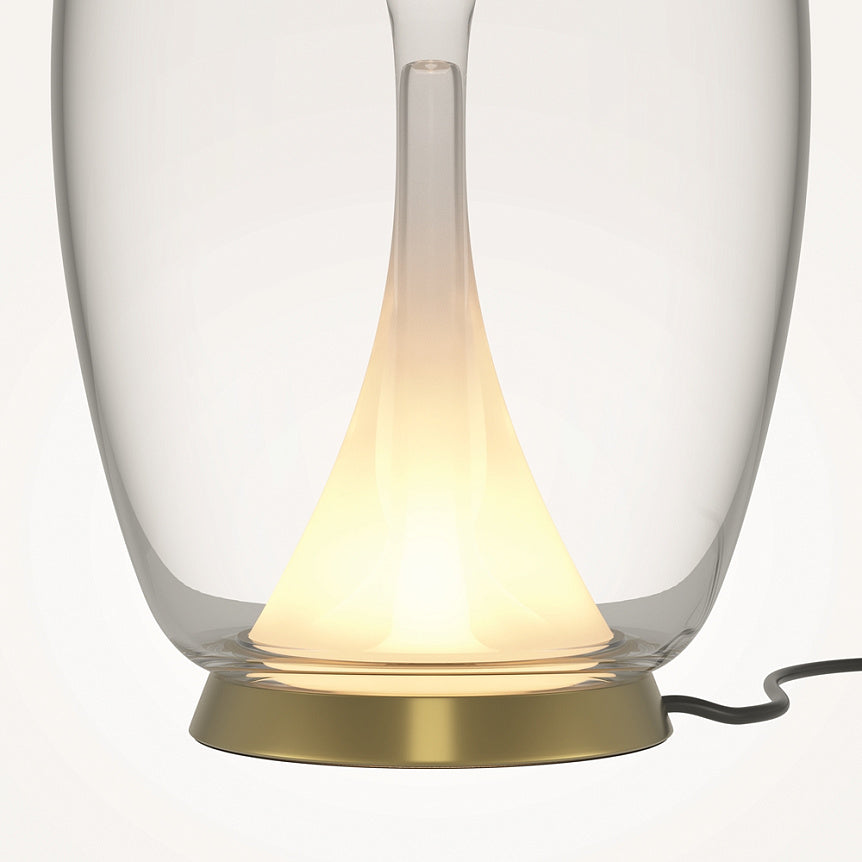 Table Lamp Double Shade Clear Glass & Frosted Gold Frame – Splash | Maytoni