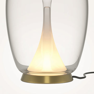 Table Lamp Double Shade Clear Glass & Frosted Gold Frame – Splash | Maytoni