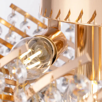 Chandelier with Gold Metal Frame, Crystal Pendants, 6-Light – Karolina | Maytoni