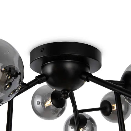 Deckenleuchte – Schwarzes Metall, 12-flammiges Design, Glasschirme - Dallas | Maytoni