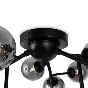 Deckenleuchte – Schwarzes Metall, 12-flammiges Design, Glasschirme - Dallas | Maytoni