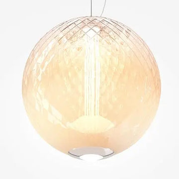 Pendant Lamp Chromed Metal Base Iridescent Glass & Integrated LED – Bruma | Maytoni
