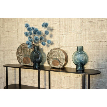 Metallvase - Yoeri Copper iron scales pattern round groß ( 41 x 12 x 38 cm ) von PTMD - Esszett Luxury | Stilvolles Wohnen mit Charakter