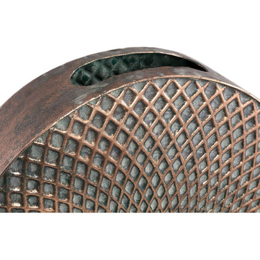 Metallvase - Yoeri Copper iron scales pattern round groß ( 41 x 12 x 38 cm ) von PTMD - Esszett Luxury | Stilvolles Wohnen mit Charakter