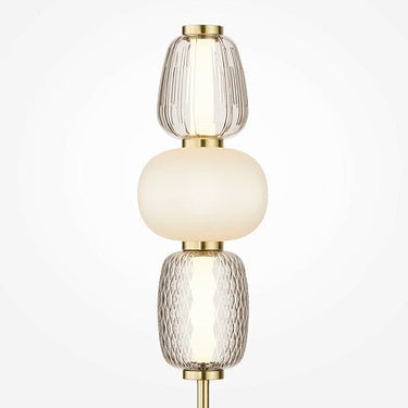 Tischleuchte Metall, Gold - & Chrom - Finish & Weiß - Mattes Gemustertes Glas – Pattern | Maytoni - Esszett Luxury | Stilvolles Wohnen mit Charakter