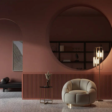 Floor lamp Metal frame Natural stone accents & Brass finish – Marmo | Maytoni