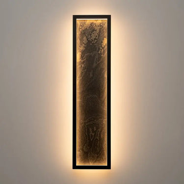 Wall light black, metal frame, natural stone accent, integrated 55W LED 3000K – Orign | Maytoni