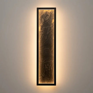 Wall light black, metal frame, natural stone accent, integrated 55W LED 3000K – Orign | Maytoni