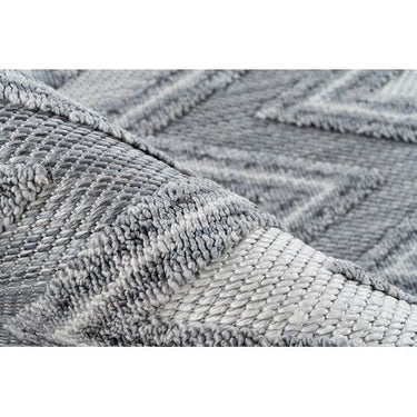 Teppich – Polyester Flor, Grau-Weiße Farbgebung, Grafisches Muster, 80 x 150 cm - Sarai 225 | Kayoom