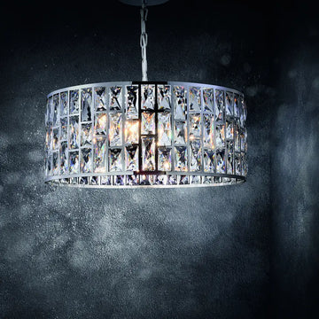 Chandelier Metal Frame Crystal Shade & Chrome Finish – Gelid | Maytoni