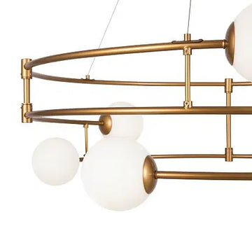 Pendant Lamp Matte Gold Metal Frame 6 Glass Shades 6×G9 40W – Balance | Maytoni