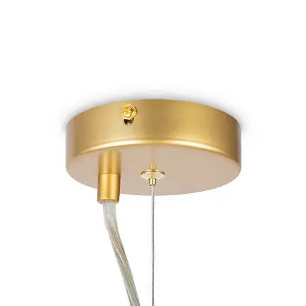 Pendant light with gold-colored metal frame and amber-colored glass in a modern design - Dallas | Maytoni