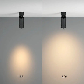 Ceiling Light Black Aluminum LED Adjustable Beam Angle 15°–50° – Focus Zoom | Maytoni
