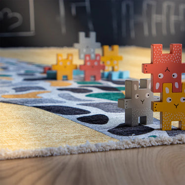 Teppich – Giraffe Design, Recycelte Baumwolle, Waschbare Oberfläche - Joanna 612 | Kayoom