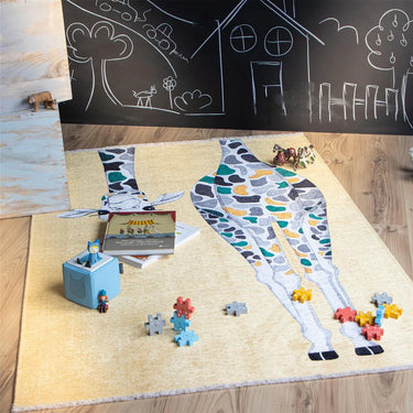 Teppich – Giraffe Design, Recycelte Baumwolle, Waschbare Oberfläche - Joanna 612 | Kayoom