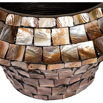 Muscheltopf - Daven Bronze niedrig M von PTMD - Esszett Luxury | Stilvolles Wohnen mit Charakter